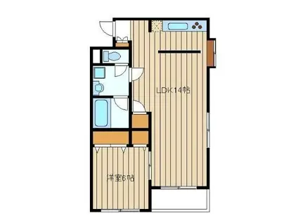 オークヴィラ(1LDK/1階)の間取り写真