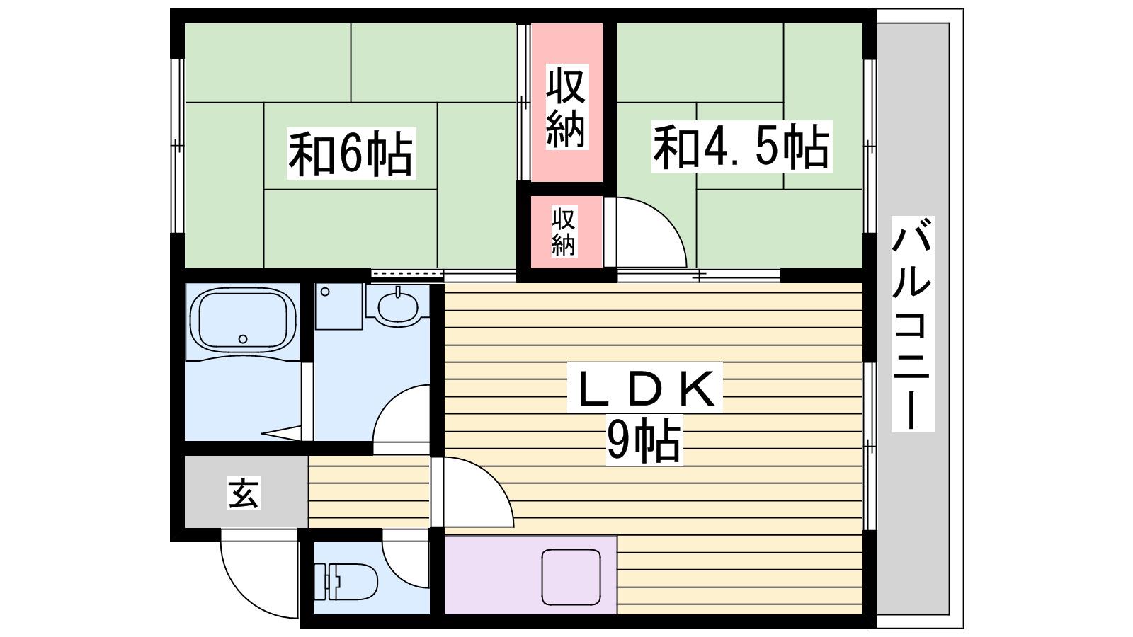 白国ハウス(2LDK/2階)の間取り写真