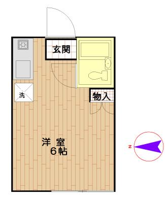 パーシモンワン(ワンルーム/2階)の間取り写真