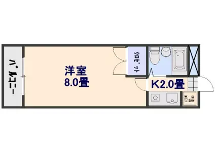 メゾン澤原(1K/2階)の間取り写真