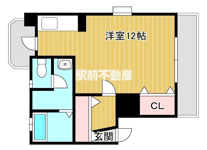 セジュールII(ワンルーム/2階)の間取り写真