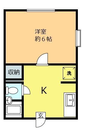 メゾンヴァンベール(1K/1階)の間取り写真