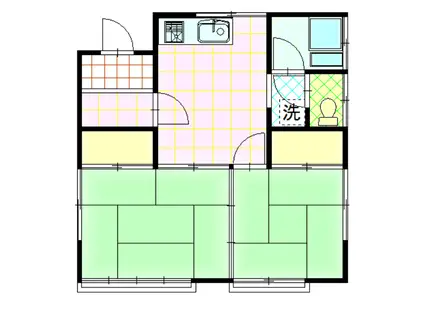 斉藤アパート(2DK/2階)の間取り写真