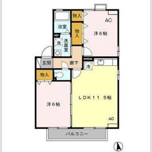 コンフォール貴船(2LDK/2階)の間取り写真