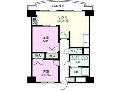 アルトピアーノ(2LDK/5階)の間取り写真