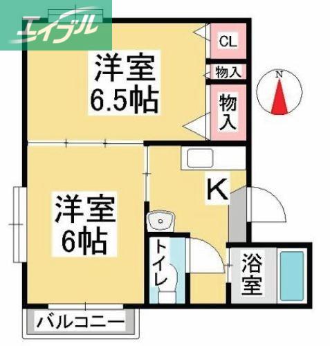 キャトルセゾン(2K/1階)の間取り写真