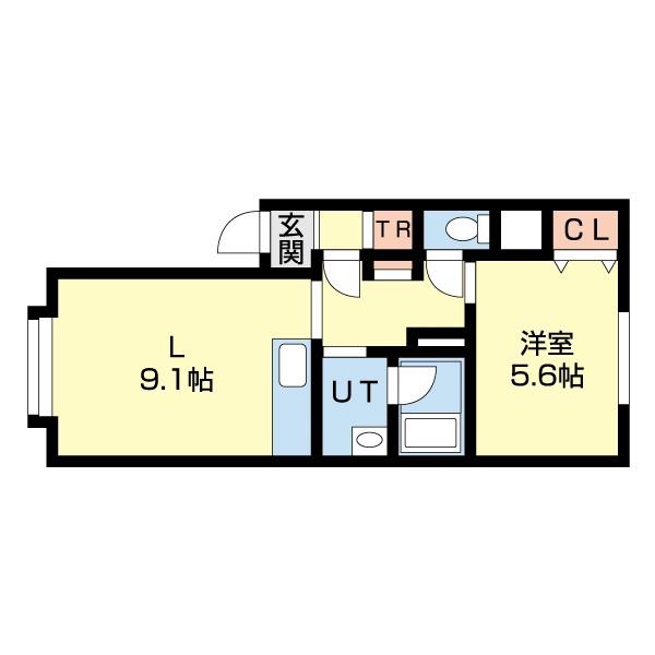 リーブル(1DK/2階)の間取り写真
