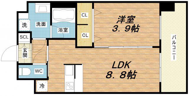 プレジオ弁天町ASIAN(1LDK/10階)の間取り写真