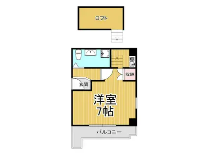 リアライズ夙川(ワンルーム/6階)の間取り写真