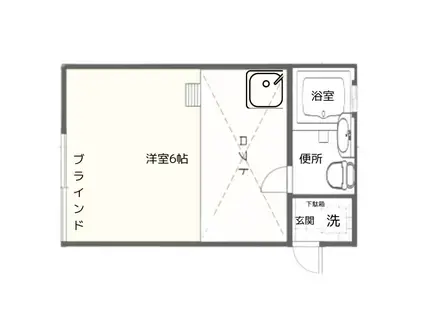 キャッスル東幸(1K/2階)の間取り写真