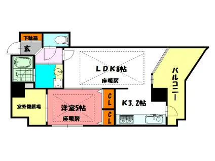 アルファステイツ西明石駅前III(1LDK/2階)の間取り写真