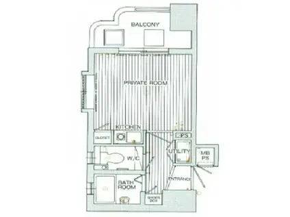 ダイナコート久留米駅前(ワンルーム/12階)の間取り写真