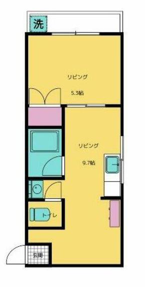 カメリアビル(1LDK/2階)の間取り写真