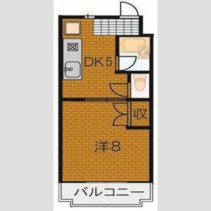 ファミーユII(1DK/3階)の間取り写真