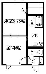 ミキハウス(1DK/1階)の間取り写真