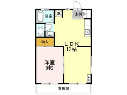 サニーコースト(1LDK/1階)の間取り写真