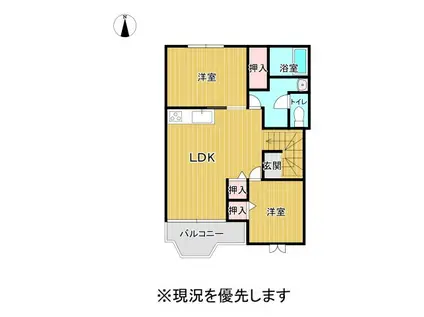 クレストール(2LDK/2階)の間取り写真