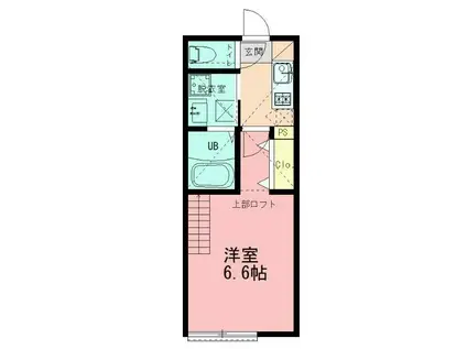 イデアル湘南(1K/1階)の間取り写真