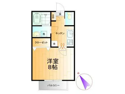 アンデスハイツ(1K/2階)の間取り写真