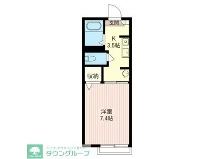 ディアス羽衣(1K/2階)の間取り写真