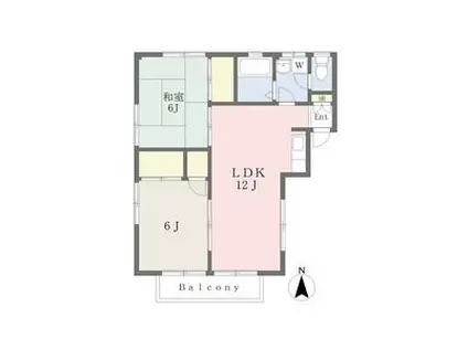 ハイツ石田(2LDK/2階)の間取り写真