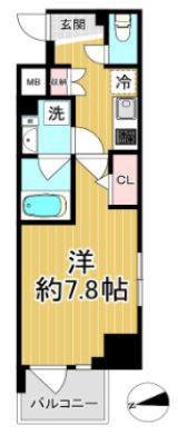 コンシェリア浜松町 MASTERS VILLA(1K/4階)の間取り写真