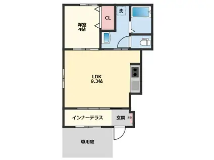 JR総武線 東船橋駅 徒歩15分 2階建 築1年(1LDK/1階)の間取り写真