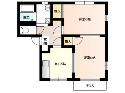 フレグランス中山C(2K/1階)の間取り写真