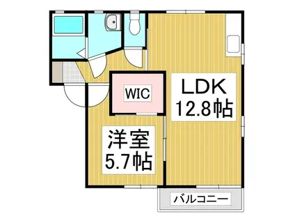 ハイムシェーネス B(1LDK/2階)の間取り写真