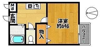 シェーンハイムオカバ(1K/1階)の間取り写真