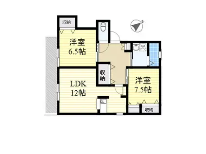 ハウシアONE DOG(2LDK/1階)の間取り写真