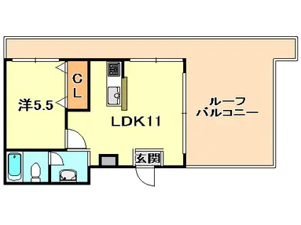 松原マンション(1LDK/5階)の間取り写真