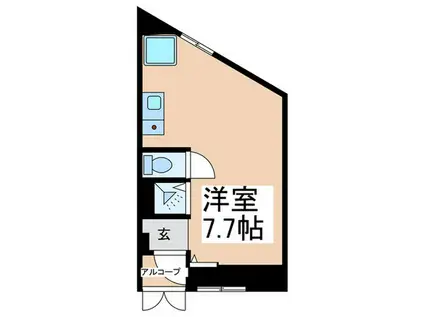 ライオンズマンション青葉台第5(ワンルーム/1階)の間取り写真