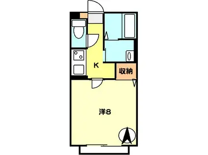 ル・コンフォール(1K/2階)の間取り写真