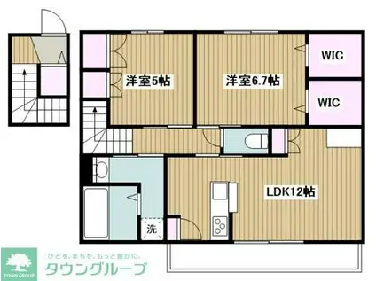 COMFORT YAMAKA(2LDK/2階)の間取り写真