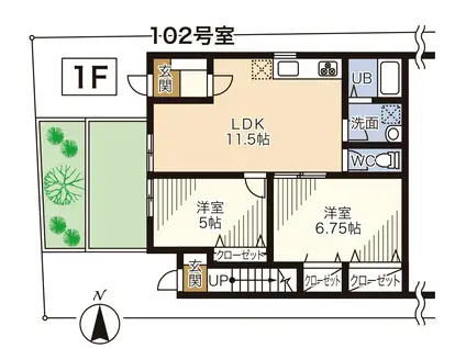 ジョイアネックス(2LDK/1階)の間取り写真