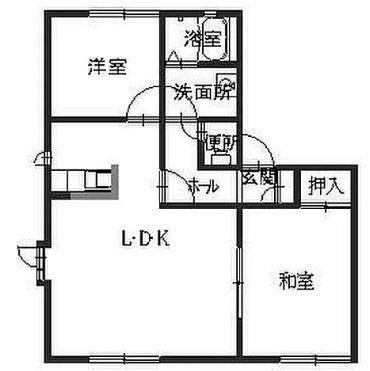ディアス三木(2LDK/2階)の間取り写真
