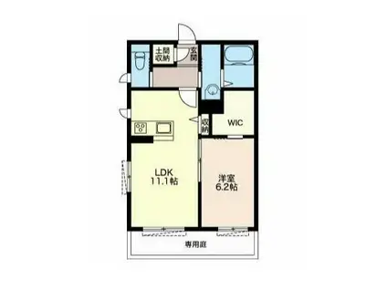 ベル フルール(1LDK/1階)の間取り写真