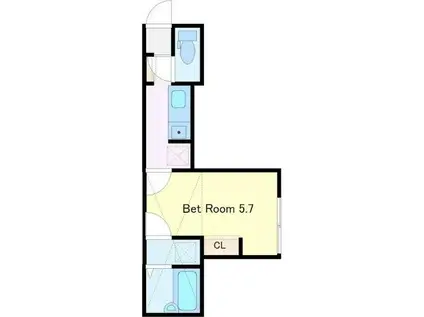 プラムハイツ(1K/1階)の間取り写真