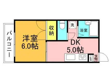 フレグランス藤井(1K/1階)の間取り写真