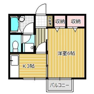 クレールヒノデ(1K/1階)の間取り写真