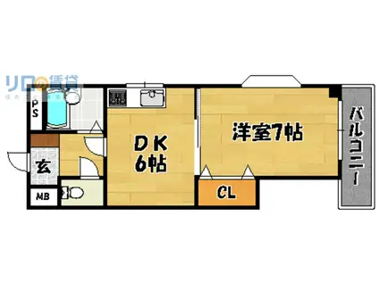 アベニュー瑞光(1DK/2階)の間取り写真