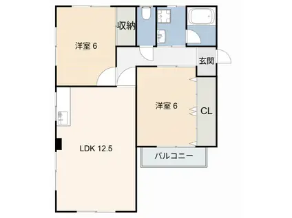 JハイツC(2LDK/2階)の間取り写真