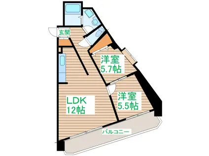 ラ・レコルトII(2LDK/2階)の間取り写真