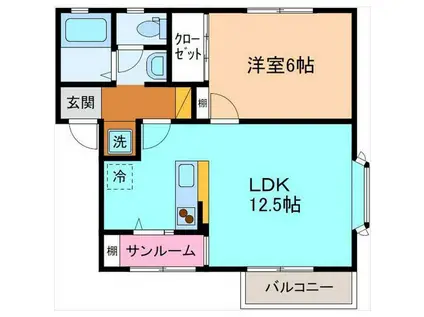 エトランゼ弐番館(1LDK/2階)の間取り写真