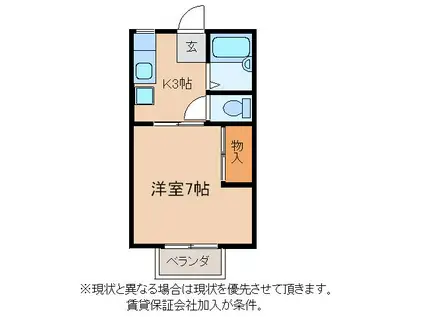 マイシティライフ2番館(1K/2階)の間取り写真