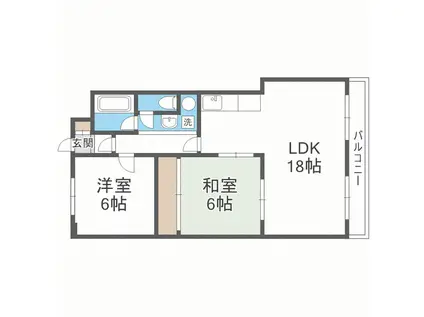 第2宏友ハイツ(2LDK/3階)の間取り写真