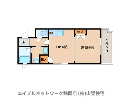 タウンコート人宿町(1DK/11階)の間取り写真