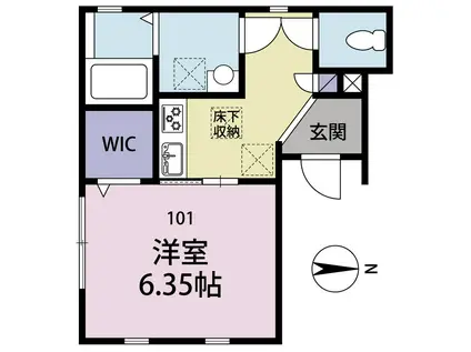 セピアコート(1K/1階)の間取り写真