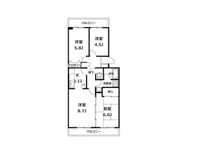 ステイションニアハイツ(4K/4階)の間取り写真